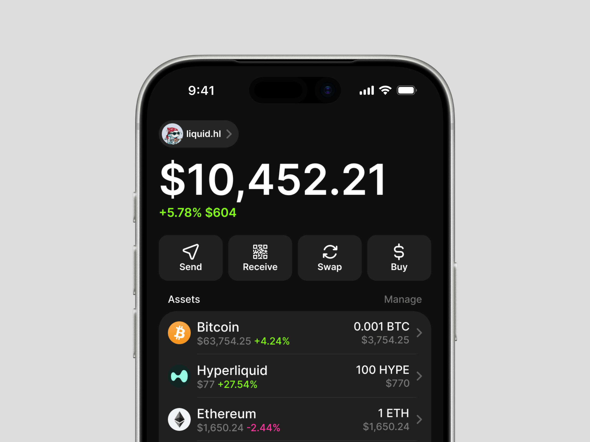 Product Design — crypto wallet app overview